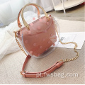 2022 Moda Pink Candy Color Transparente Ladies Beach Jelly Bolsa impermeável Women Women Bolsa Stands